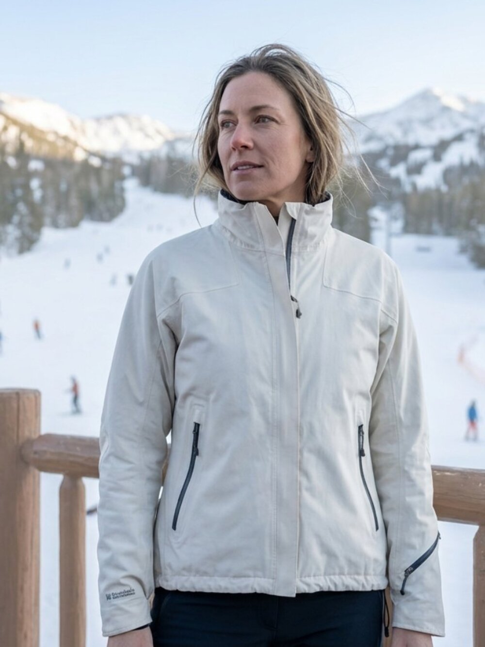 MOUNTAIN HARDWEAR Women's Conduit Softshell Ivory Jacket Fleece Lined Size L